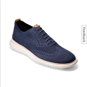 Cole Haan 2.ZeroGrand Stitchlite Wingtip Oxford in Navy